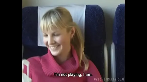 XXX Czech streets Blonde girl in train วิดีโอของฉัน