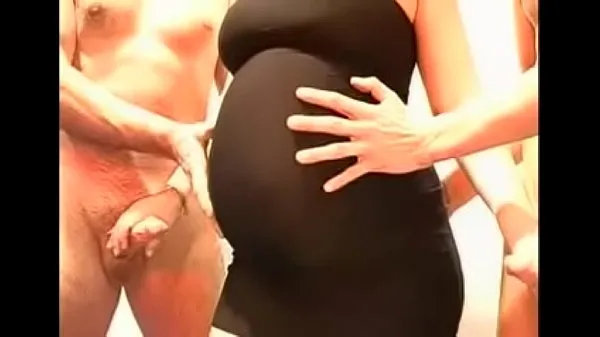 XXX Pregnant in black dress gangbang Saját videóim