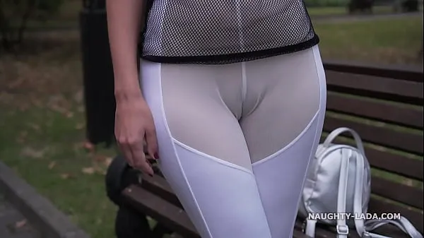 XXX See-through outfit in public omat videoni