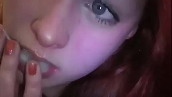 XXX Married redhead playing with cum in her mouth میرے ویڈیوز