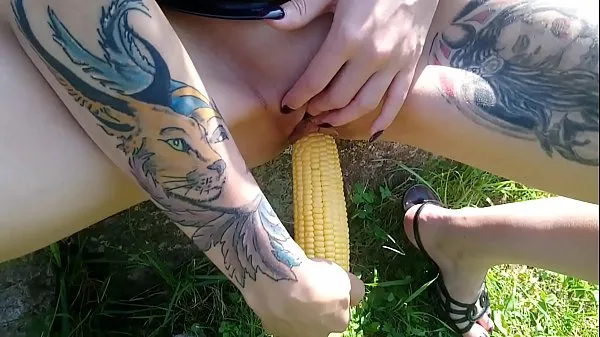 XXX Lucy Ravenblood fucking pussy with corn in public my Videos