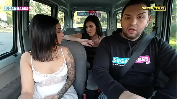 XXX SUGARBABESTV: Greek Taxi - Lesbian Fuck In Taxi mina videor