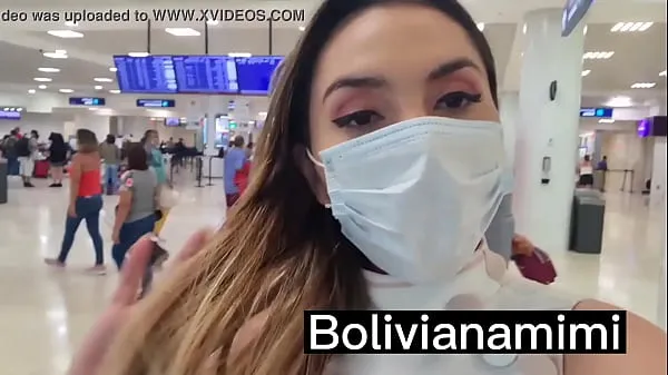 XXX No pantys at the airport .... watch it on bolivianamimi.tv my Videos