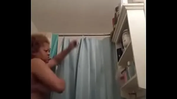 XXX Real grandson records his real grandmother in shower Video saya