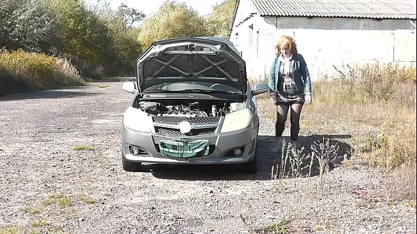 XXX Public sex. Sexy Milf Frina car broke down again. Random passer by guy helped to repair and fucked Frina with doggy style on hood of auto. Outdoor Outside Outdoors mine videoer