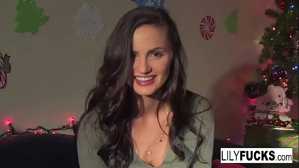 XXX Lily tells us her horny Christmas wishes before satisfying herself in both holes my Videos