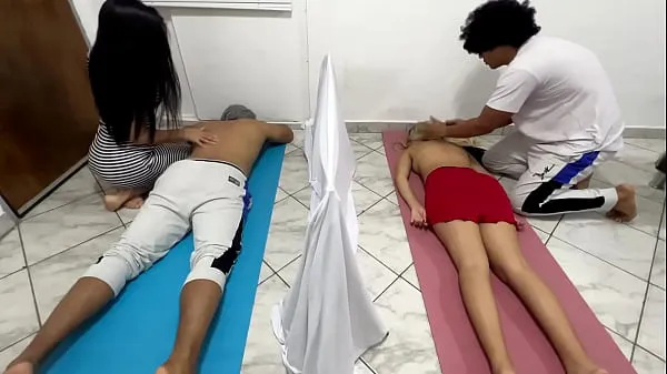 XXX The Masseuse Fucks the Girlfriend in a Couples Massage While Her Boyfriend Massages Her Next Door NTR میرے ویڈیوز