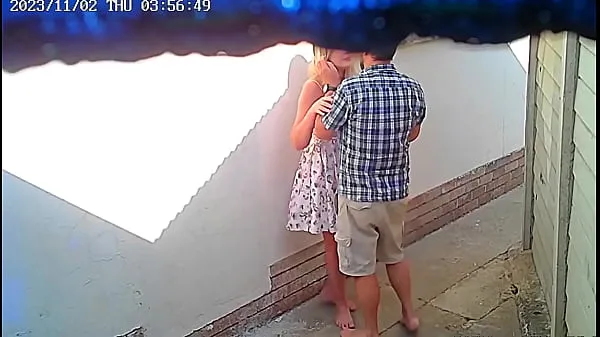 XXX Cctv camera caught couple fucking outside public restaurant Video saya