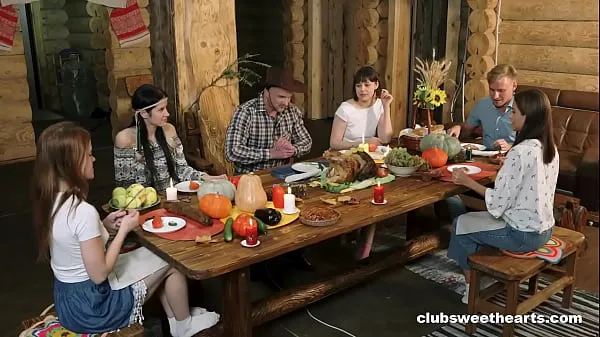 XXX Thanksgiving Dinner turns into Fucking Fiesta by ClubSweethearts Saját videóim