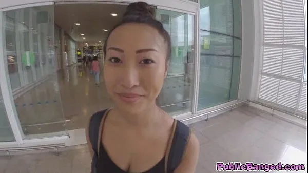 XXX Big titted asian Sharon Lee fucked in public airport parking lot Saját videóim